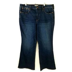 Madewell NG815 Colleton Dark Indigo Skinny Flare Denim Jeans Womens Plus 24W NWT